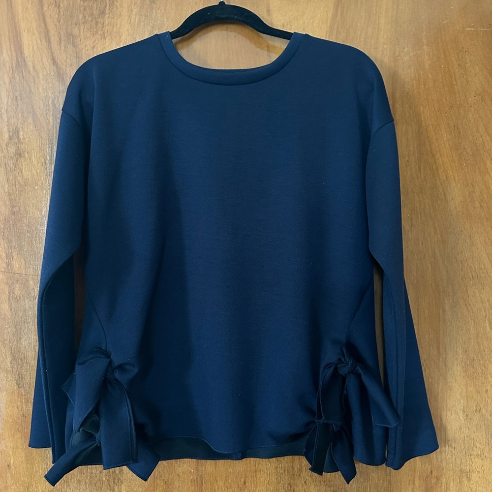 Banana Republic Navy Long Sleeve Top with Bows